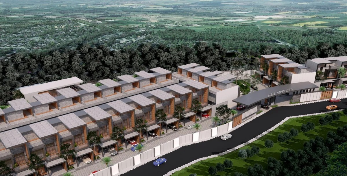 Deli Riverview aerial masterplan view, daytime