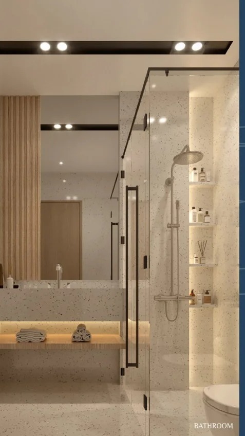 Deli Riverview show unit bathroom interior render