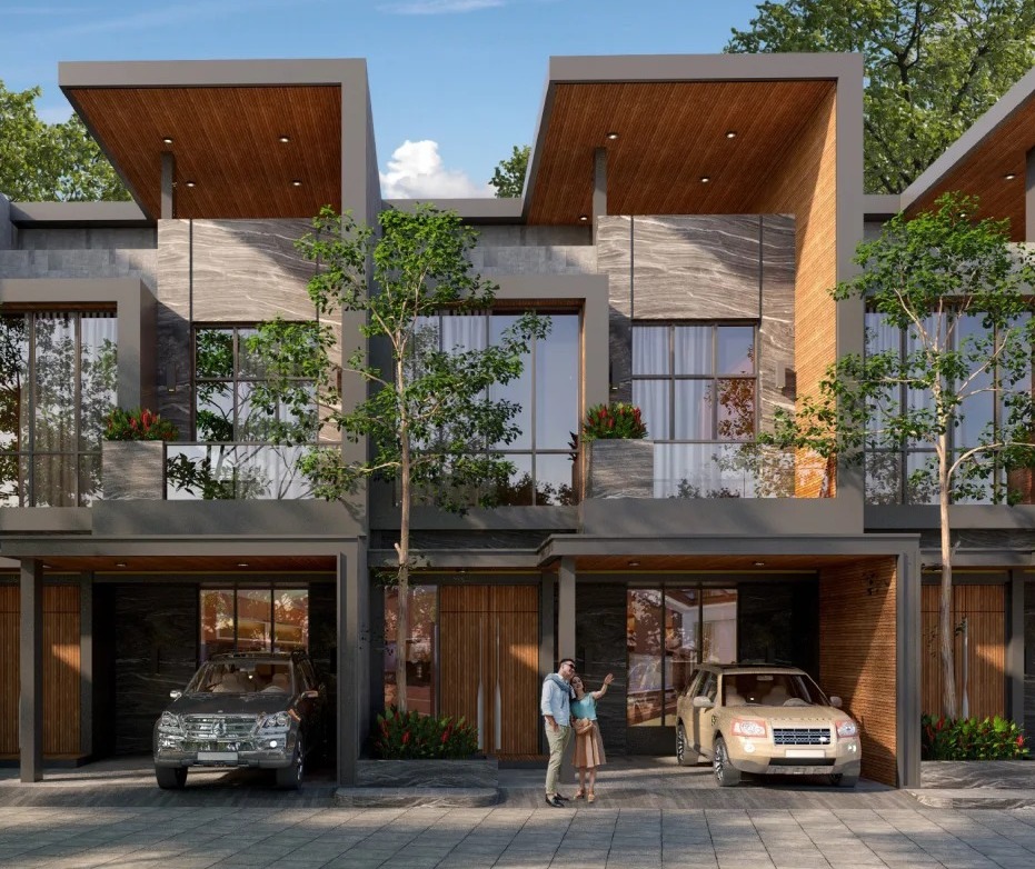 Deli Riverview townhouse front facade, daytime