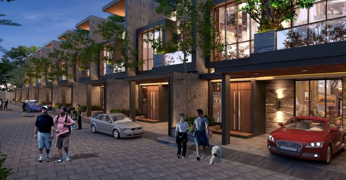 Deli Riverview pedestrian streetscape render, Medan Barat