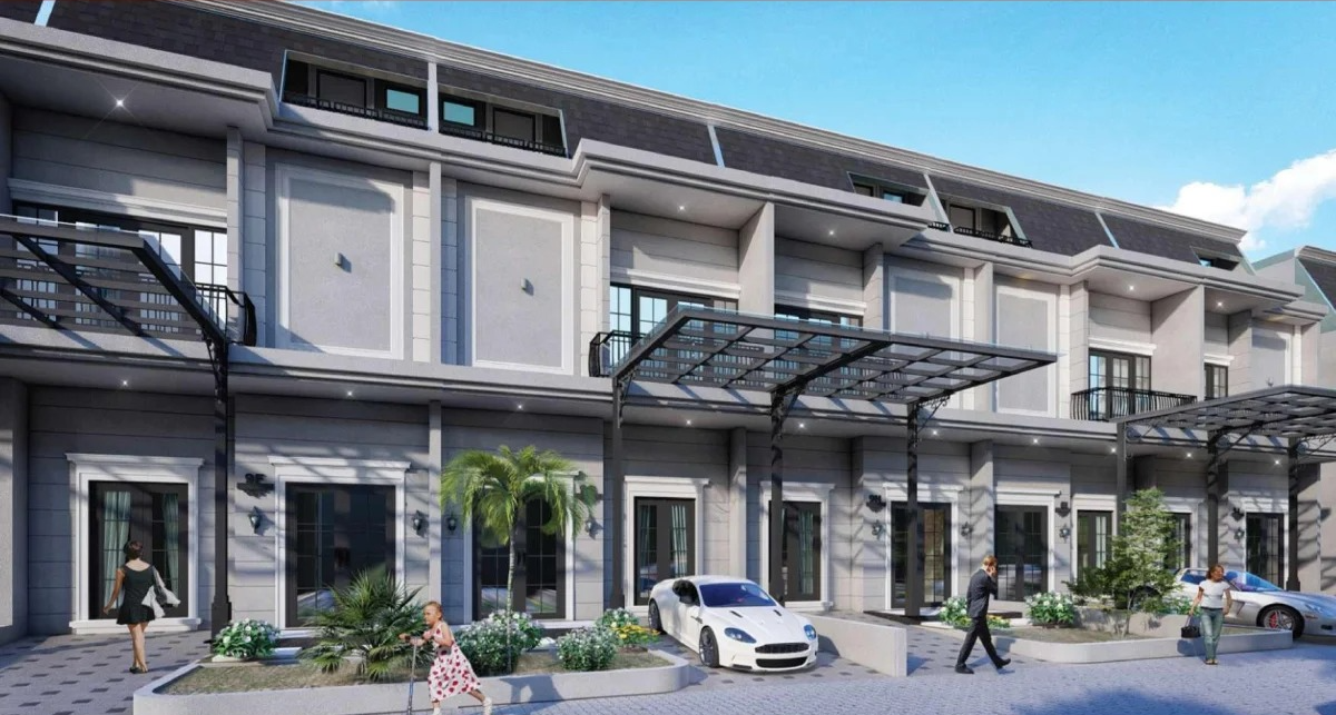 Grand Patriot Palace villa row exterior render, Medan Sunggal