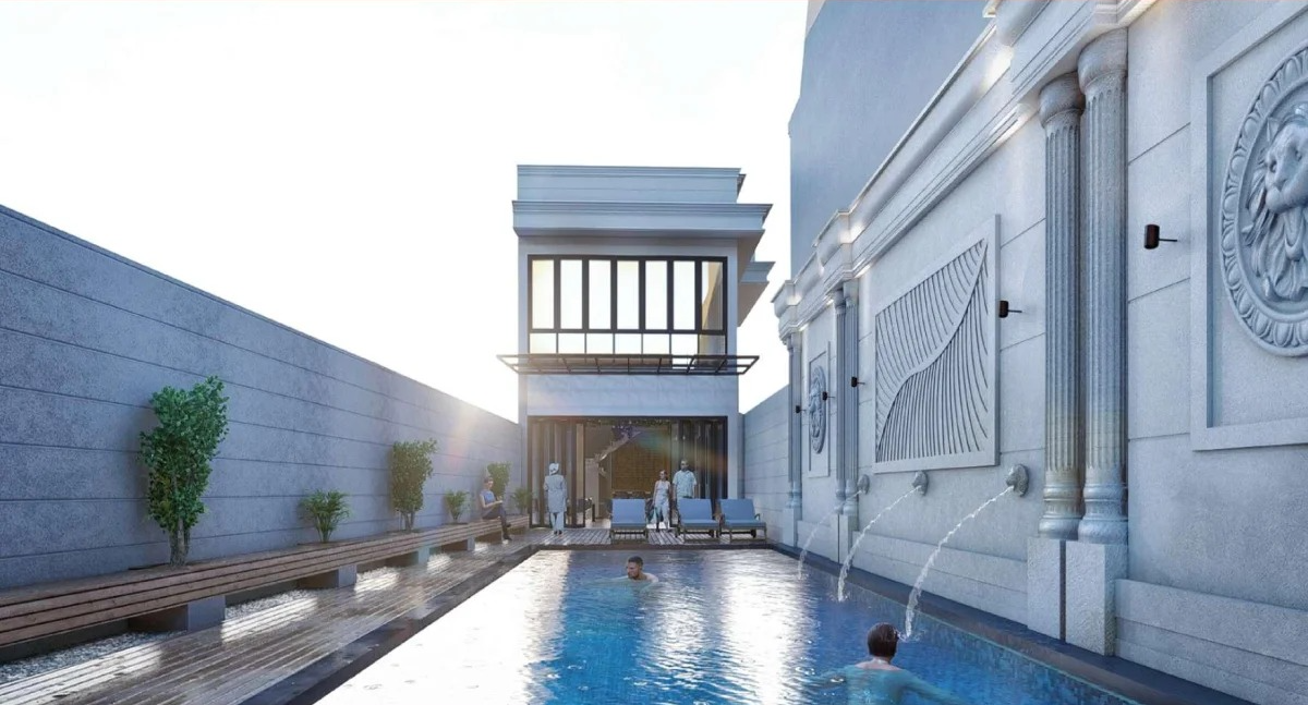 Grand Patriot Palace private pool terrace render, Medan Sunggal