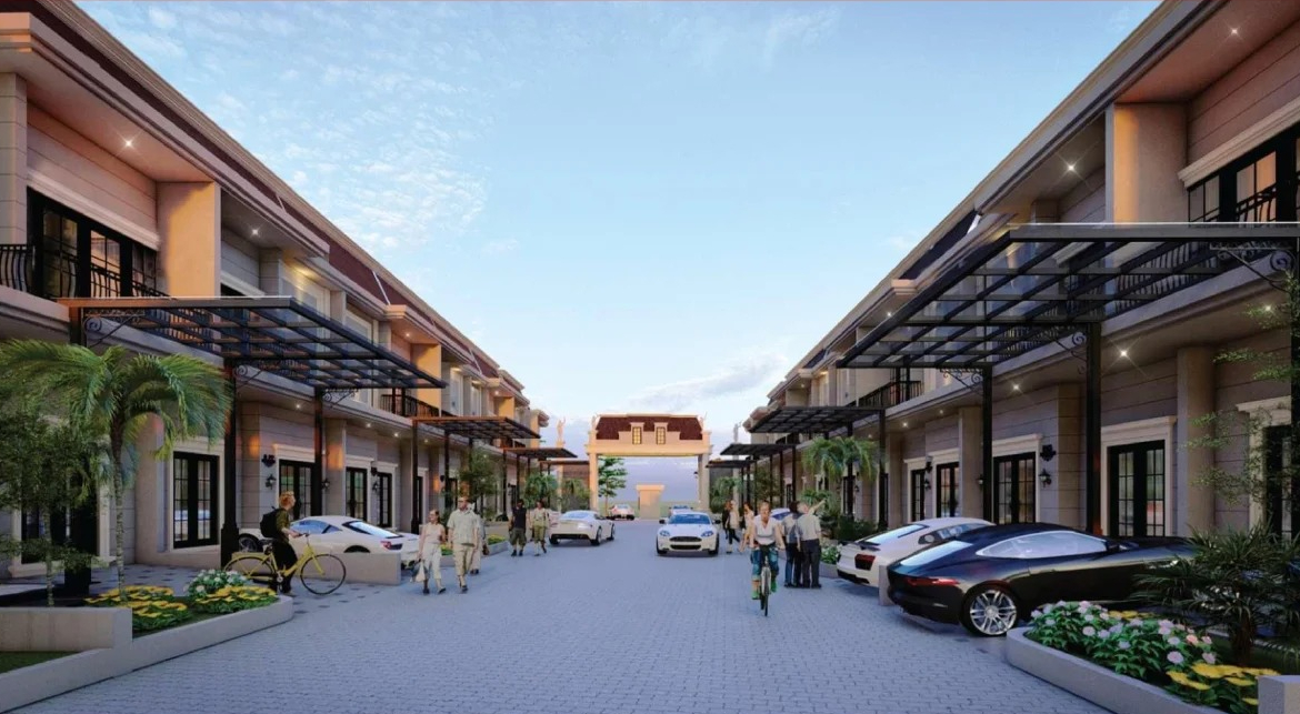 Grand Patriot Palace gated street entrance render, Medan Sunggal