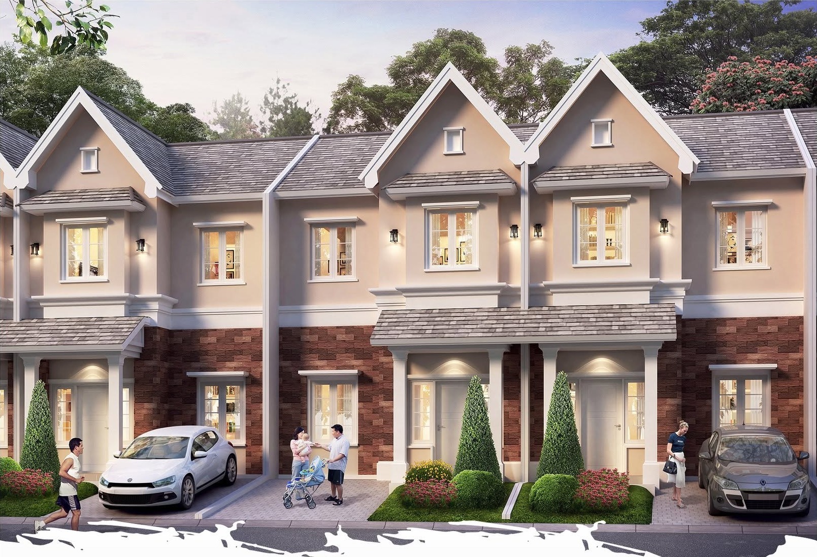 Medan Resort City Type Vorden townhouse row exterior render, Cluster Eindhoven, Deli Tua
