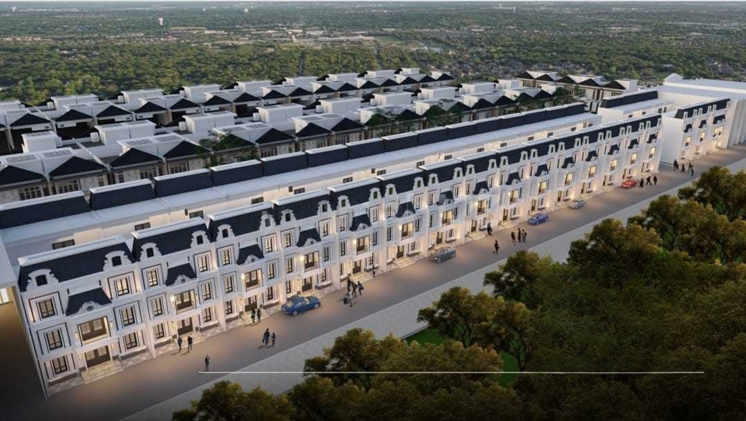 Mutiara Jade townhouse development aerial render, Percut Sei Tuan