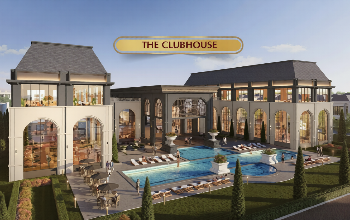 Pesona Indah Cemara clubhouse and pool render, Percut Sei Tuan