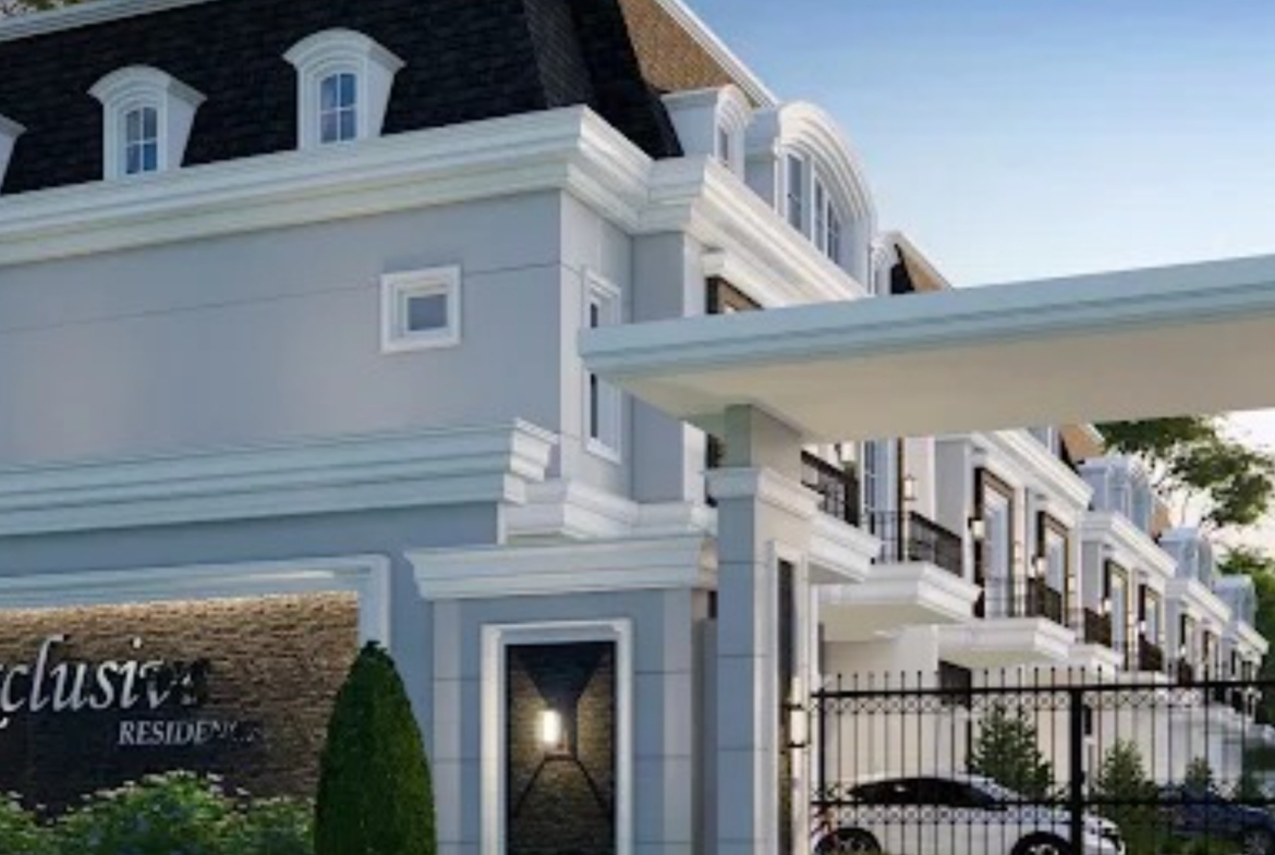 The Exclusive Residence corner facade with signage, Medan Timur