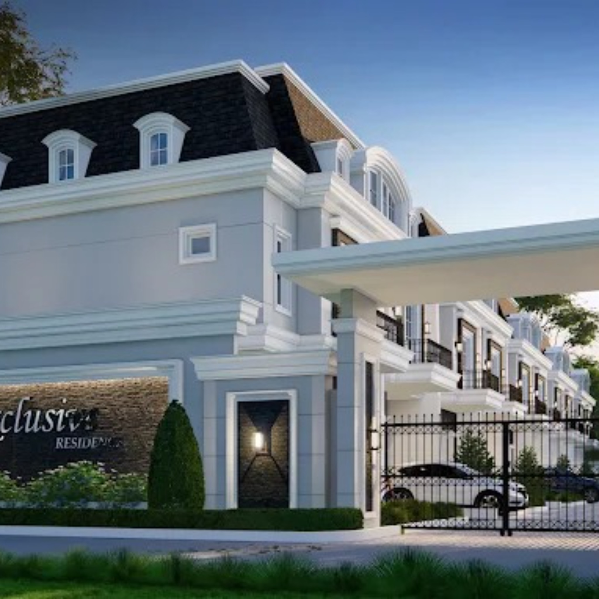 The Exclusive Residence Corner Facade The Exclusive Residence corner facade with signage, Medan Timur